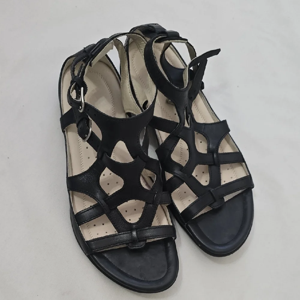 Ecco Black Strappy‎ Women's Sandals 38